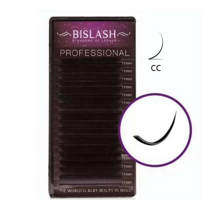 BISLASH Individual Flat Eyelashes Mix Tray CC Curl