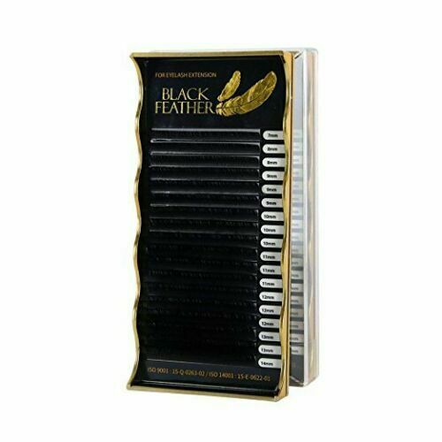 BLACK FEATHER Individual Eyelashes Silk Mix Tray JC/C/CC/D